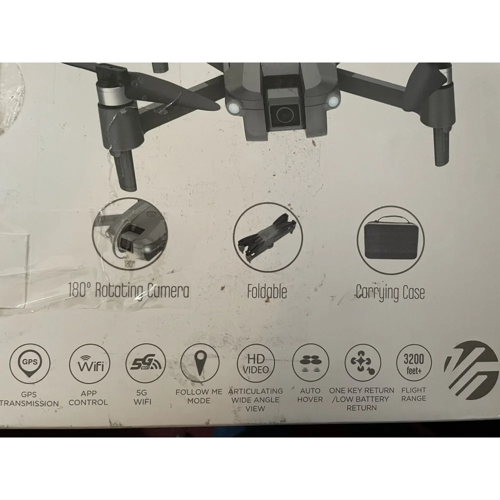 Phoenix GPS Foldable Video Drone 40 Minutes Total Flight Time Dual Cameras